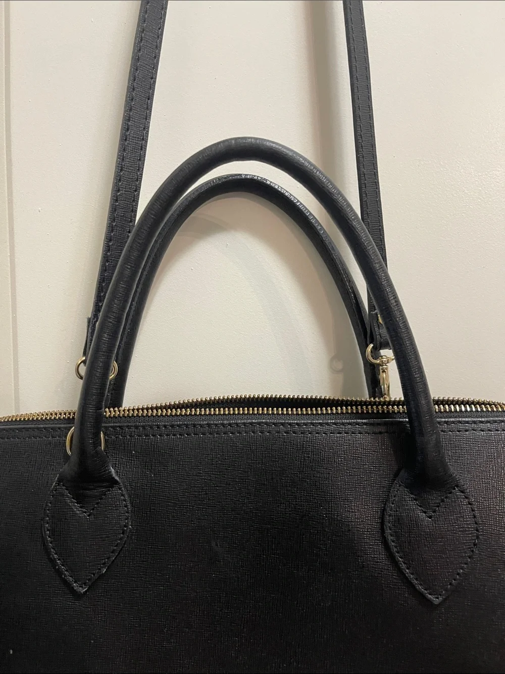 Classic Black Women’s Leather Satchel - Unbranded Italian made